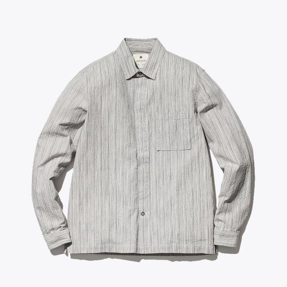 New Snow Peak Men's Striped Gray Button Down Shirt
